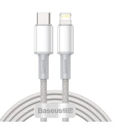 KABEL USB-C -  Lightning / iPhone Baseus Cafule CATLGD-A02 2m 20W PD Quick Charging BIAŁY W OPLOCIE