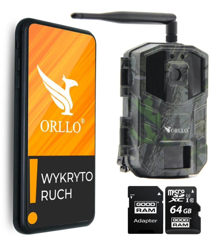 Fotopułapka GSM ORLLO Huntercam 3 + KARTA PAMIĘCI microSD GOODRAM CL10 64GB