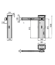 Szlaban kompletny BFT GIOTTO ULTRA 36 z ramieniem 3m