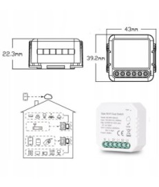 GISE SMART Dual Switch Podwójny sterownik oświetleniowy Tuya WiFi