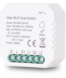 GISE SMART Dual Switch Podwójny sterownik oświetleniowy Tuya WiFi