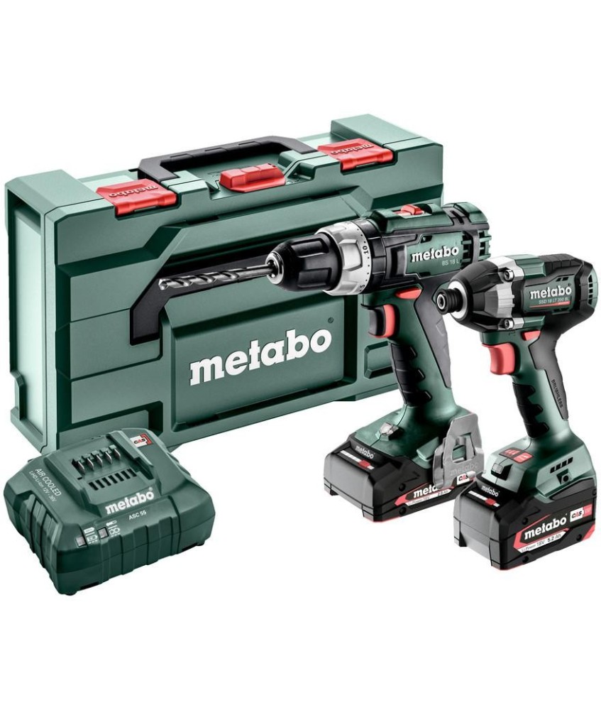 Metabo Combo Set 2.8.2 18V Wiertarko-wkrętarka BS 18 L + Zakrętarka SSD 18 LT 200 BL + Walizka ładowarka 1x2Ah 1x4Ah