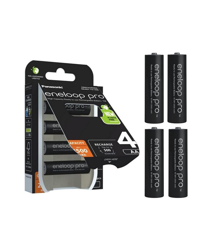 Akumulatorki R6 / AA Panasonic Eneloop PRO 2500mAh Ni-MH BK-3HCDE/4BE (blister 4 szt.)