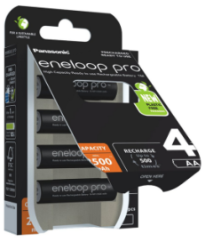 Akumulatorki R6 / AA Panasonic Eneloop PRO 2500mAh Ni-MH BK-3HCDE/4BE (blister 4 szt.)