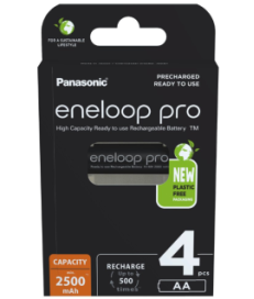 Akumulatorki R6 / AA Panasonic Eneloop PRO 2500mAh Ni-MH BK-3HCDE/4BE (blister 4 szt.)