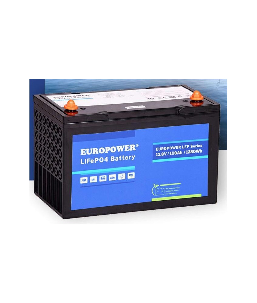 Akumulator LiFePO4 EUROPOWER serii LFP 12,8V 100Ah (Żywotność  2000 cykli)