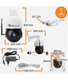 Kamera IP Orllo Zewnętrzna Obrotowa 360 Stopni POE 30x zoom Wi-Fi Z15