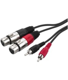 Kabel połączeniowy audio 2 x wtyk RCA na 2 x gniazdo XLR MCA-127J 1m