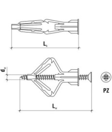 Kołki do karton gipsu 10 x 50 nylon 100szt.