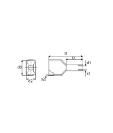 TULEJKA IZOLOWANA PODWÓJNA 2,5mm2 DUID-2x2,5-10NB NIEBIESKI (100szt.)