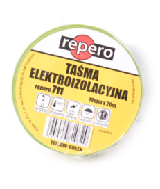 TAŚMA IZOLACYJNA REPERO 711E ŻÓŁTO-ZIELONA 19MMX20M