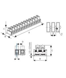 ZŁĄCZKA KOSTKA ELEKTRYCZNA 12-TOROWA 4-16mm2 PP-12-16 BIAŁA (1szt.)