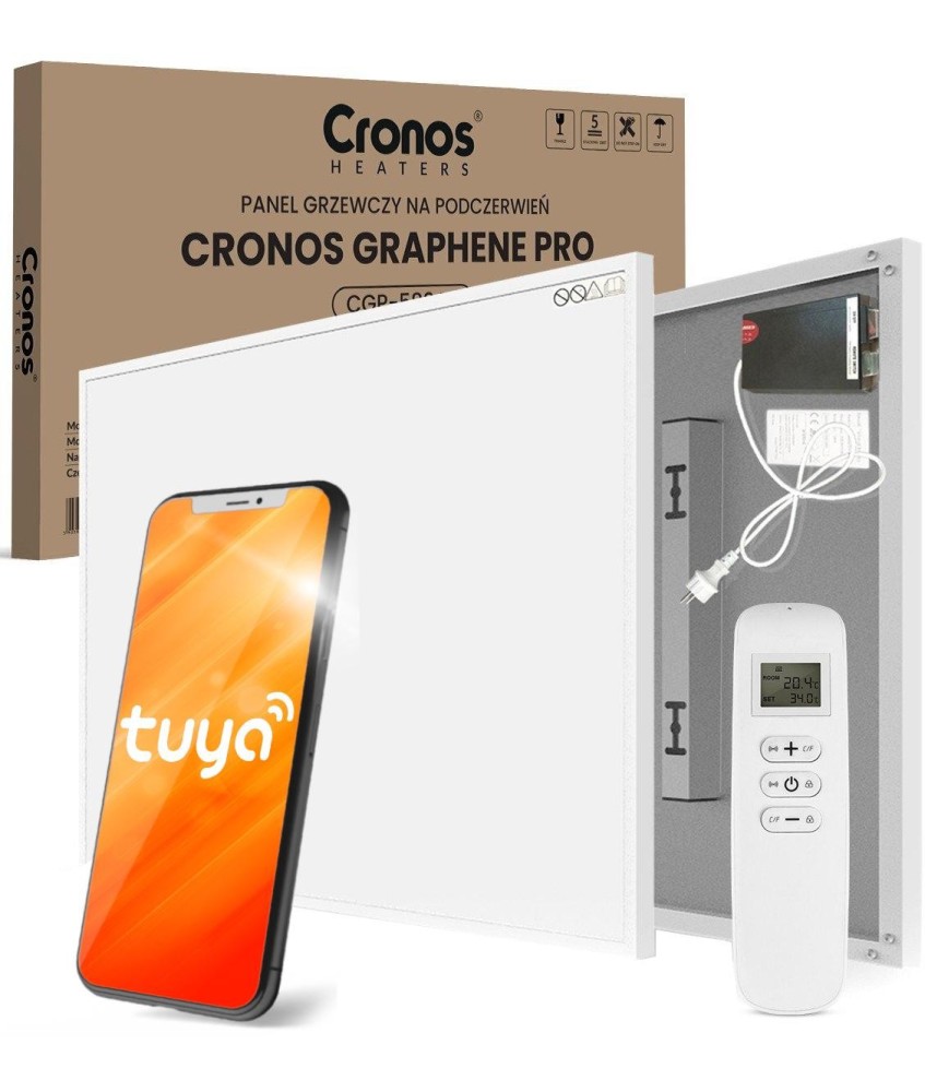 Panel grzewczy IR CRONOS Graphene PRO CGP-580TWP White