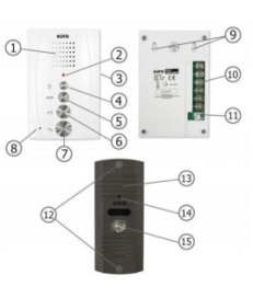 DOMOFON ''EURA'' ADP-51A3 ''DIFESA'' - 1-rodzinny, 2 unifony, interkom, biały