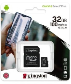 Karta pamięci Kingston Canvas Select Plus 32GB 100MB microSDHC CL10 UHS-I Card + SD Adapter
