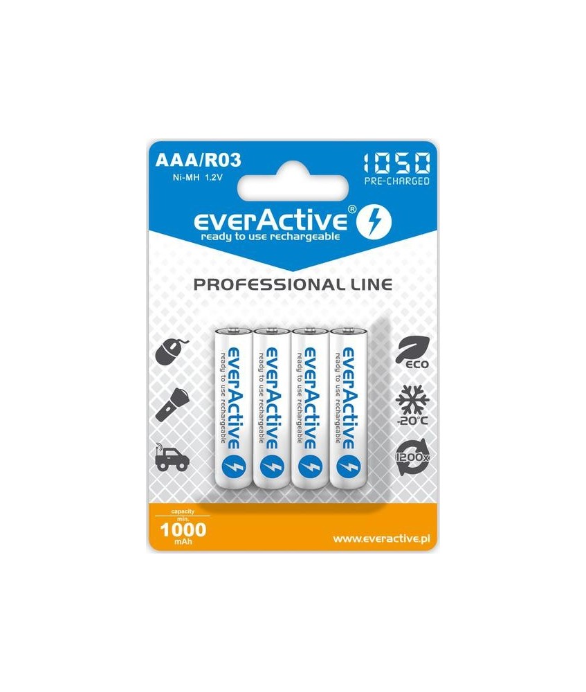 Akumulatorki AAA / R03 Ni-MH everActive 1050mAh (box 4 szt.)