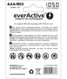 Akumulatorki AAA / R03 Ni-MH everActive 1050mAh (box 4 szt.)