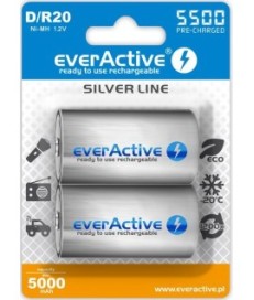 Akumulatorki D / R20 Ni-MH everActive 5500mAh Silver Line (box 2 szt.)