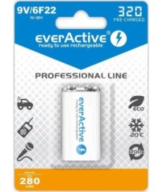 Akumulatorek 6F22 Ni-MH everActive 9V 320mAh Professional Line (1 szt.)